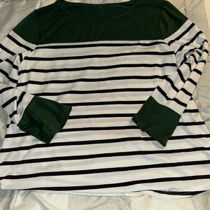 SHEIN Curve Black and White Striped Top